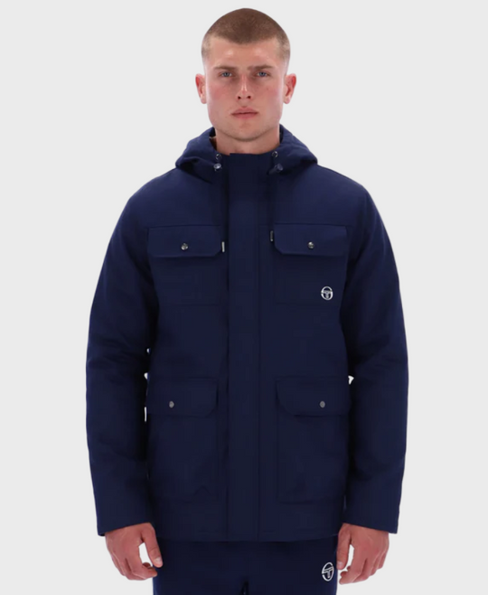 Sergio Tacchini Weaver Hooded Field Jacket - Martime Blue