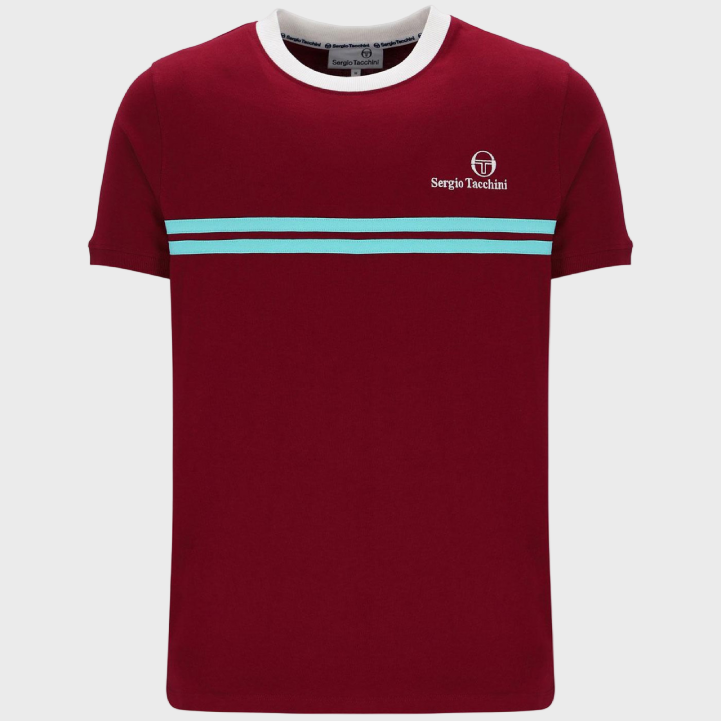 Sergio Tachinni New Supermac T-Shirt - Rhubarb/Gardenia/ArubaBlue