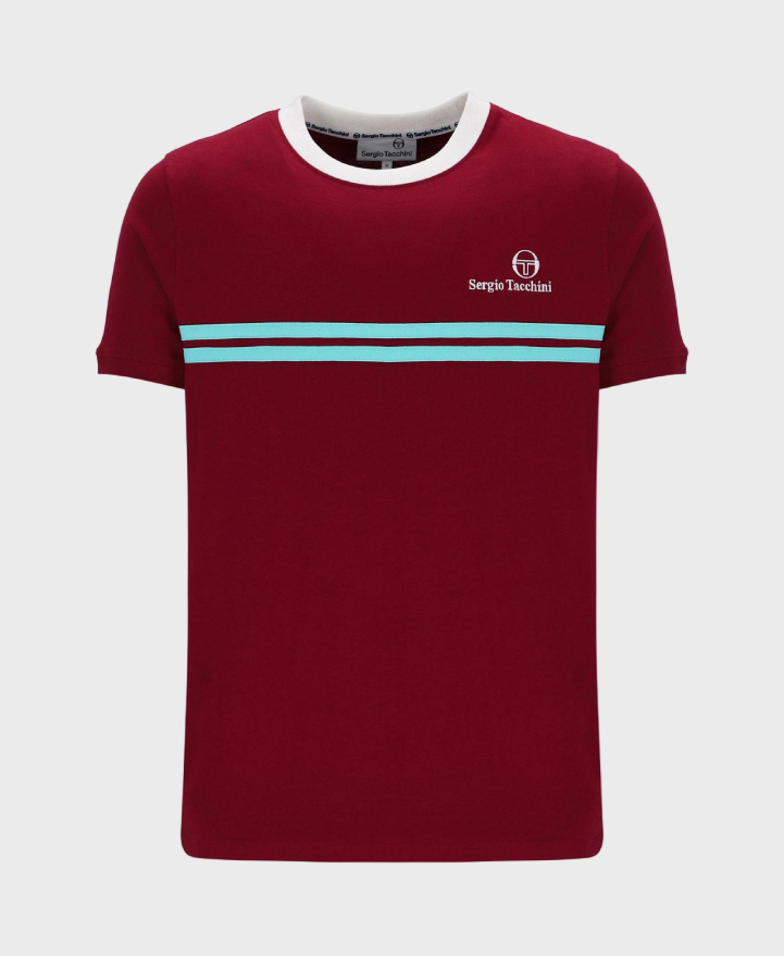 Sergio Tachinni New Supermac T-Shirt - Rhubarb/Gardenia/ArubaBlue