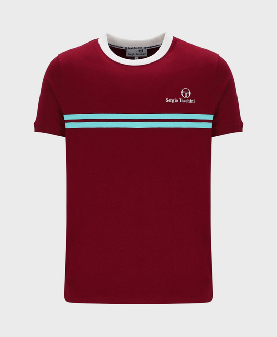 Sergio Tachinni New Supermac T-Shirt - Rhubarb/Gardenia/ArubaBlue
