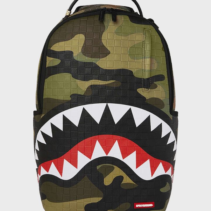 Sprayground 910B7654 Woodland Camo Check Backpack - Green