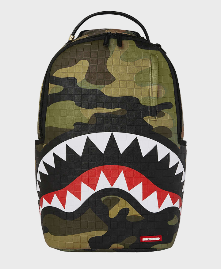 Sprayground 910B7654 Woodland Camo Check Backpack - Green