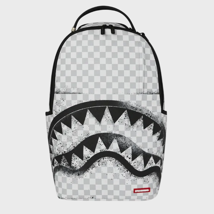 Sprayground B8256 Red Stencil Shark Back Pack - White