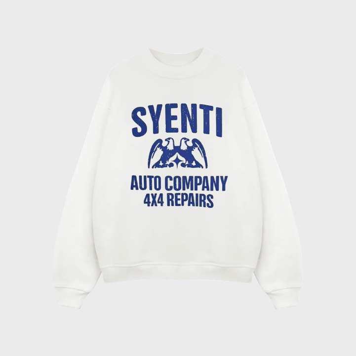 Syenti Auto Company Crewneck Sweatshirt - Off White