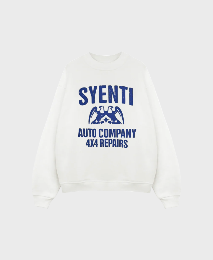 Syenti Auto Company Crewneck Sweatshirt - Off White