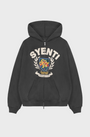 Syenti Crest Zip Thru Hoodie - Dark Grey