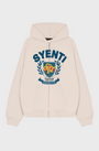 Syenti Crest Zip Thru Hoodie Light Stone
