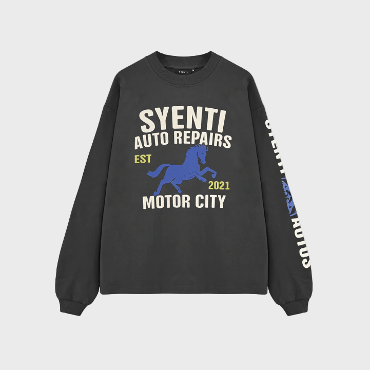 Syenti Motor City Long Sleeve T-Shirt - Dark Grey