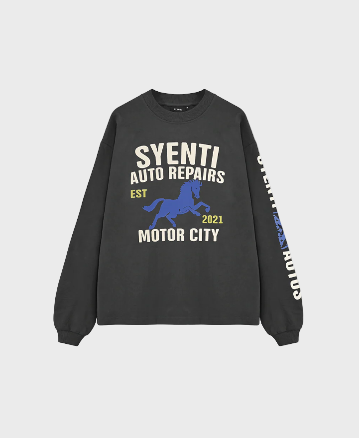 Syenti Motor City Long Sleeve T-Shirt - Dark Grey