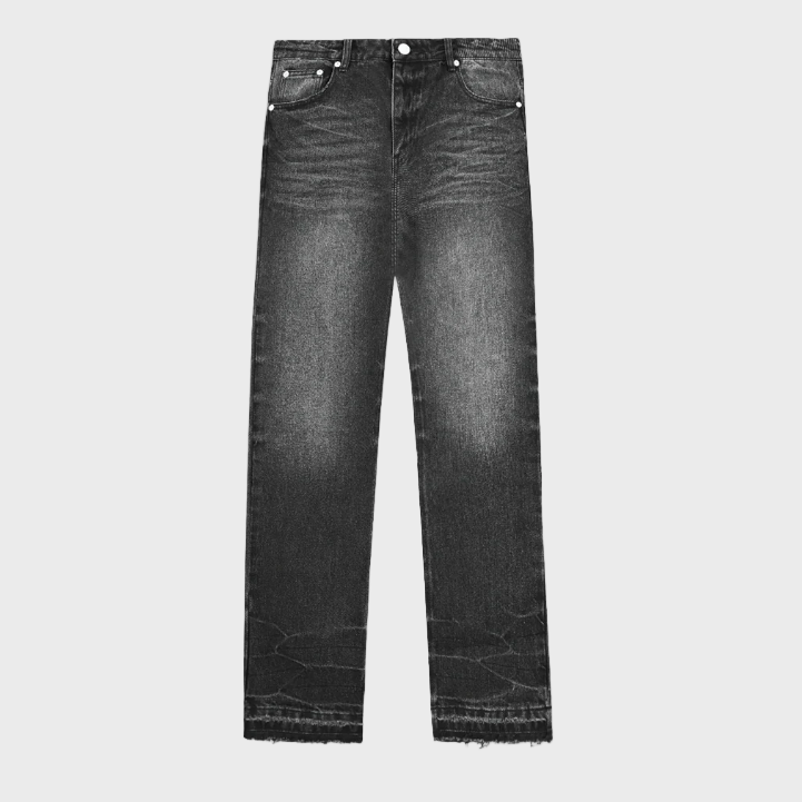Syenti Released Hem Jeans - Black