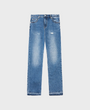 Syenti Released Hem Jeans - Mid Blue