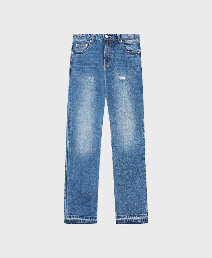Syenti Released Hem Jeans - Mid Blue