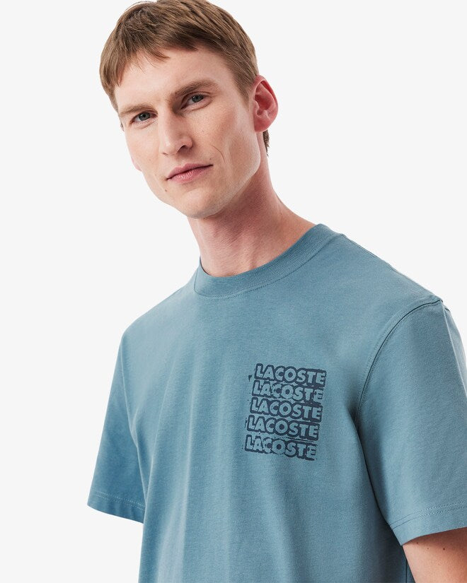 Lacoste TH0288 Cotton Jersey Graphic T-Shirt - Blue Cun