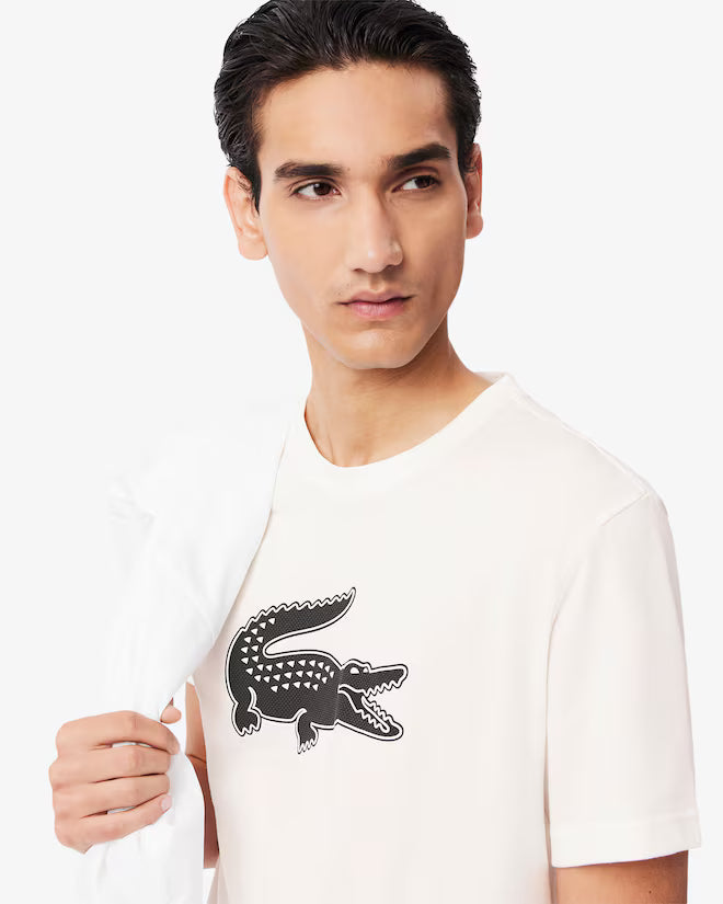 Lacoste TH2042Ultra Dry XXL Logo Sport T-Shirt - AU8 White/Black