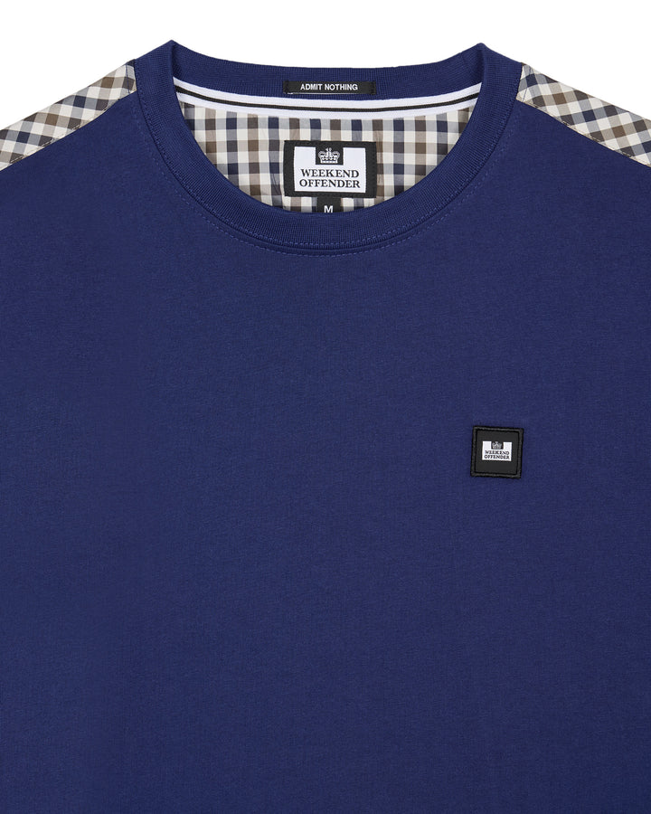 Weekend Offender Diaz T-shirt Bright Navy/Midhousecheck