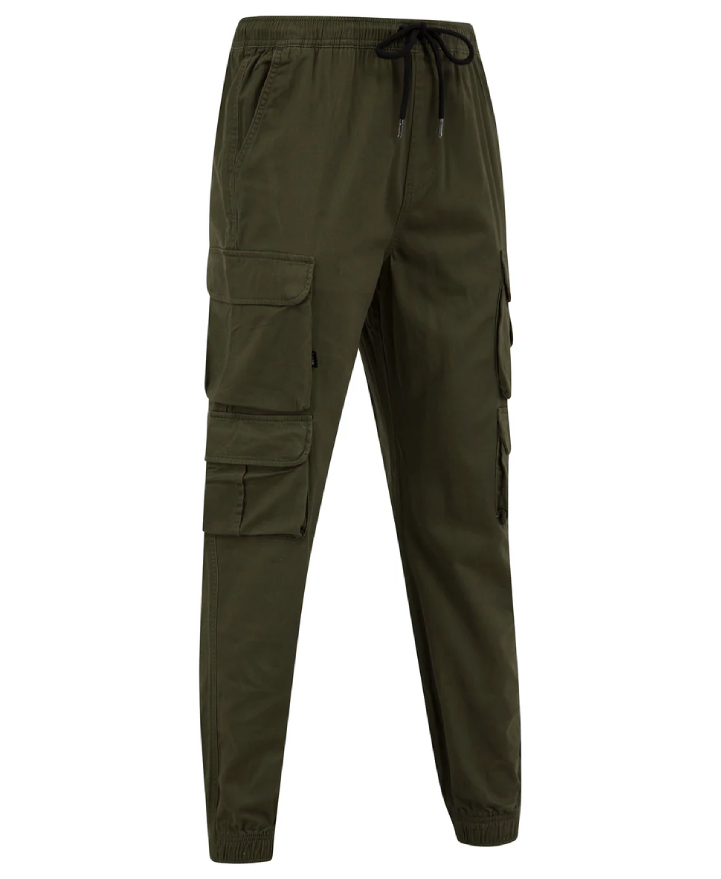Tokyo Laundry Cathay Cotton Twill Cuffed Multi-Pocket Cargo Jogger Pants - Crocodile
