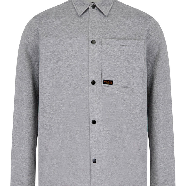 Tokyo Laundry Commander Overshirt - Light Grey Marl