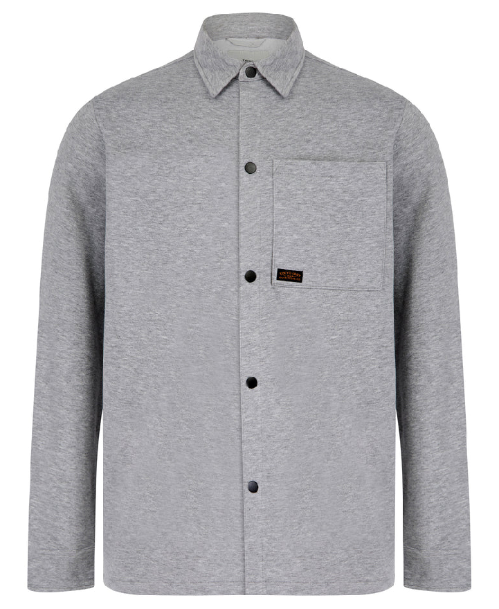 Tokyo Laundry Commander Overshirt - Light Grey Marl