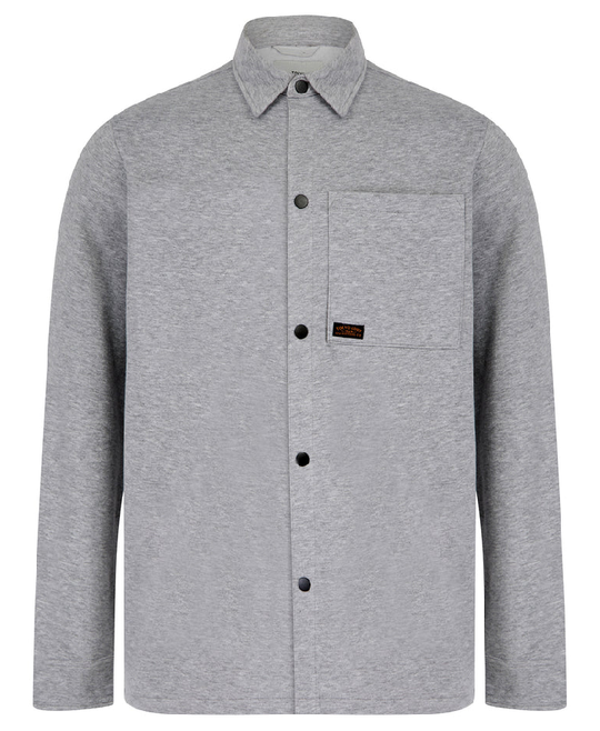 Tokyo Laundry Commander Overshirt - Light Grey Marl