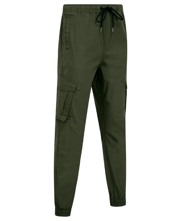 Tokyo Laundry Fairbanks Stretch Cotton Blend Elastic Waist Multi-Pocket Cargo Trousers - Grape Leaf