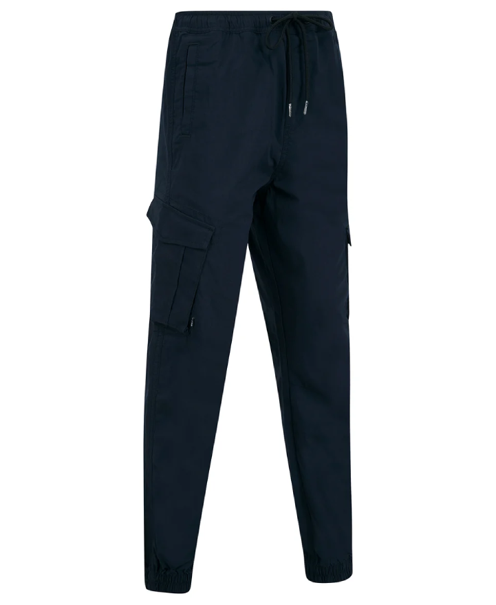 Tokyo Laundry Fairbanks Stretch Cotton Blend Elastic Waist Multi-Pocket Cargo Trousers - Sky Captain Navy