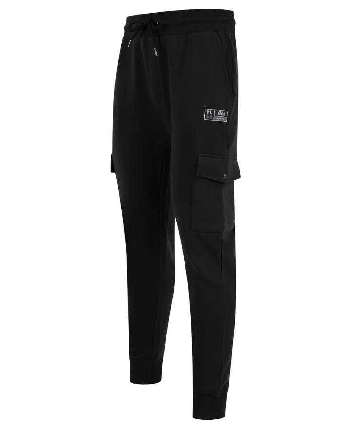 Tokyo Laundry Phantom Multi-Pocket Cargo Style Cuffed Joggers - Jet Black