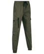 Tokyo Laundry Stretch Cotton Blend Elastic Waist Multi-Pocket Cargo Trousers - Crocodile 