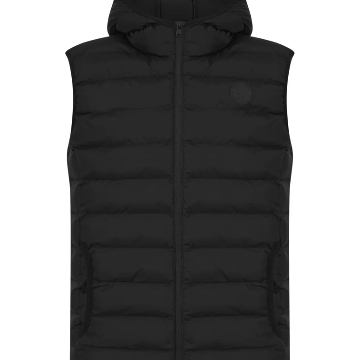 Tokyo Laundry Tamaki Quilted Hooded Puffer Gilet - Black