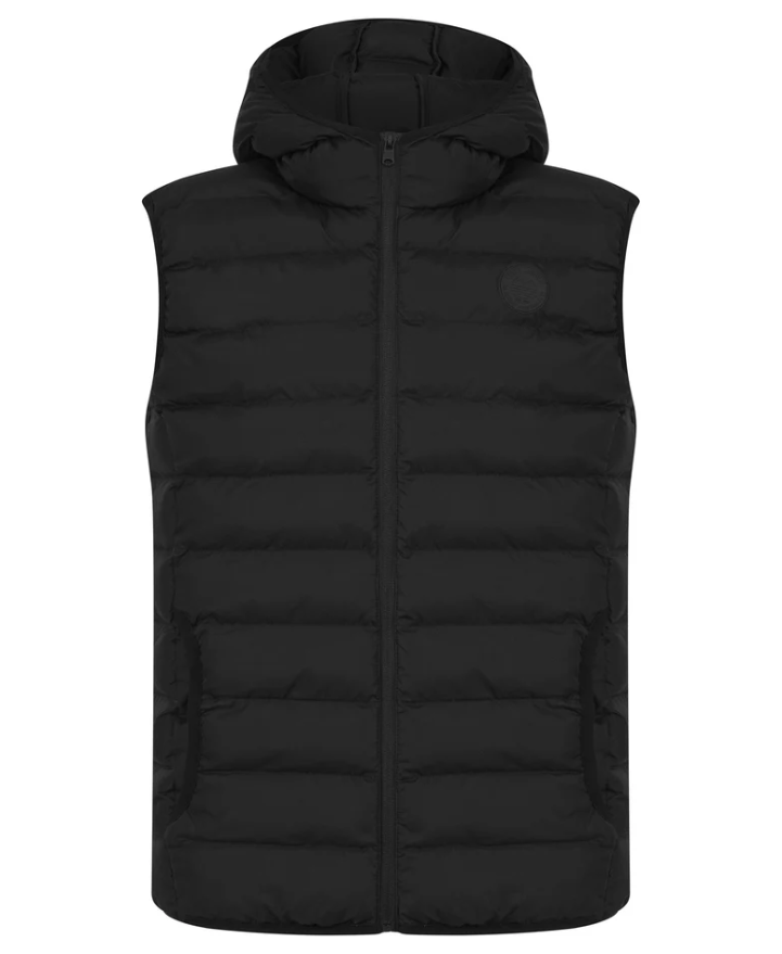 Tokyo Laundry Tamaki Quilted Hooded Puffer Gilet - Black