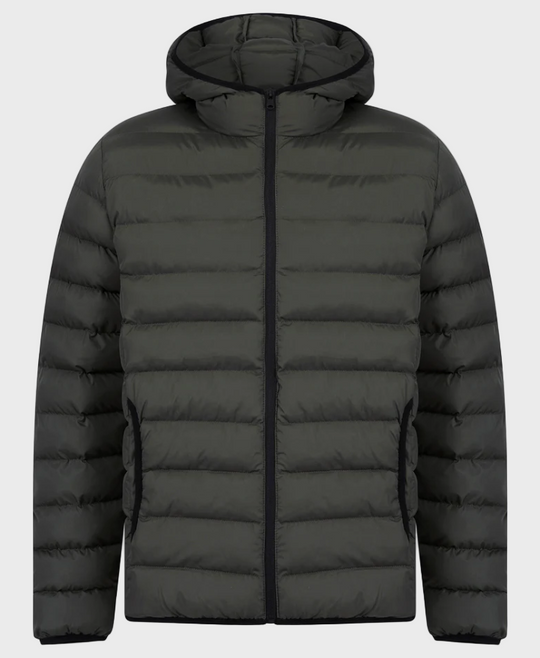 Tokyo Laundry Tamary Quilted Puffer Hooded Jacket - Khaki