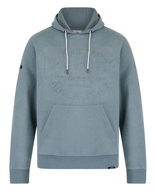 Tokyo Laundry Tides Embossed Motif Brushback Fleece Pullover Hoodie - Cool Grey