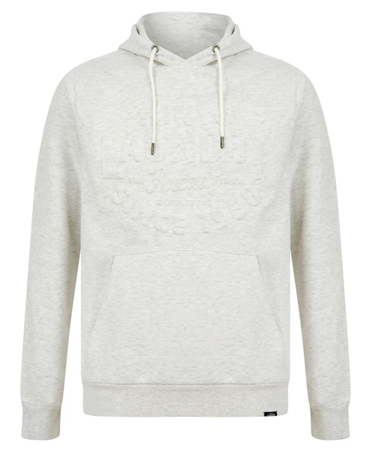 Tokyo Laundry Tides Embossed Motif Brushback Fleece Pullover Hoodie - Ice Grey