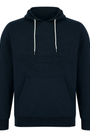 Tokyo Laundry Tides Embossed Motif Brushback Fleece Pullover Hoodie - Sky Captain Navy