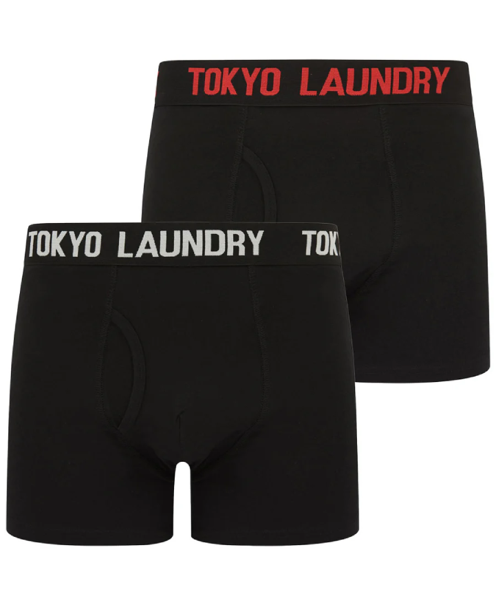 Tokyo Laundry Walkers 2 Boxers (2 Pack) - Poppy Red/Cannoli Cream