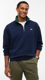 Tommy Jeans DM0DM23605 Relaxed Branded Collar 1/4 Zip - Dark Blue