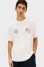 Tommy Jeans Circular Back Logo Relaxed T-Shirt - Off White