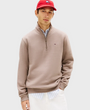 Tommy Jeans  Flag Fleece Quarter-Zip Jumper - Ivy Mink