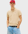 Tommy Jeans Flag Slim Fit Pique Polo Shirt - Gentle Gold