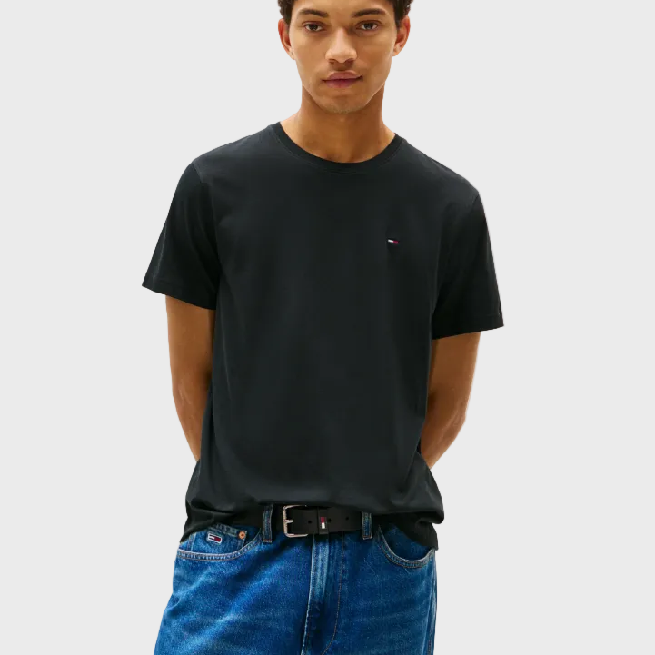 Tommy Jeans TJM Slim Signature T-Shirt - Black