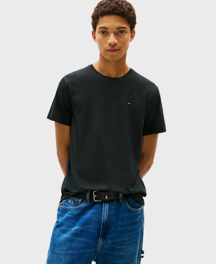 Tommy Jeans TJM Slim Signature T-Shirt - Black