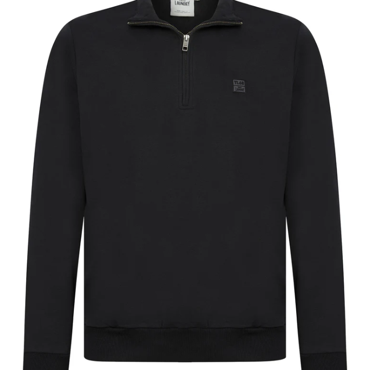 Toyko Laundry Diageo Quarter Zip Funnel Neck Pullover Sweatshirt - Sky Captain Navy