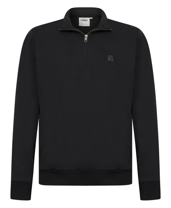 Toyko Laundry Diageo Quarter Zip Funnel Neck Pullover Sweatshirt - Sky Captain Navy