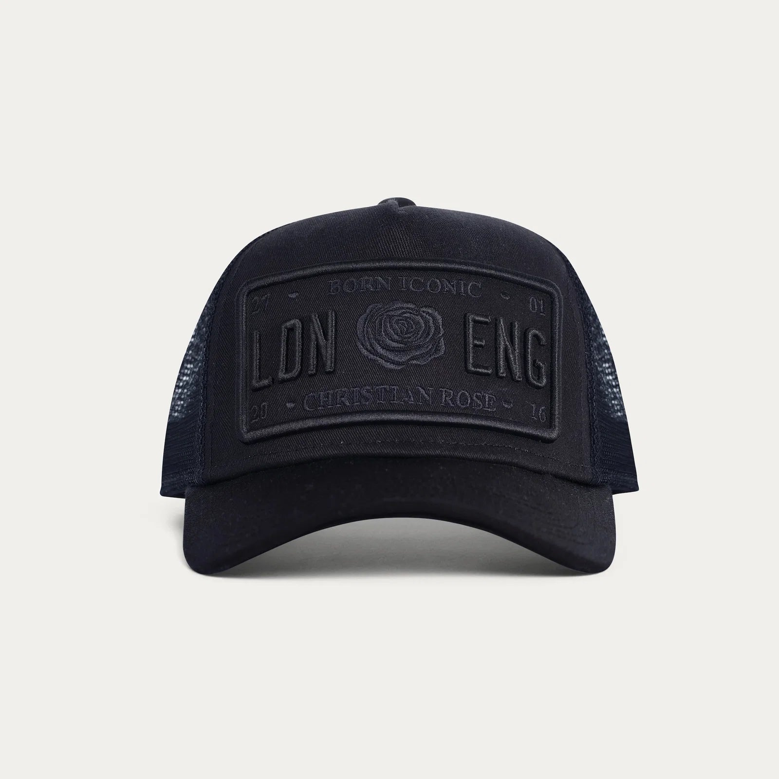 Christian Rose CR002BB iCONIC II Plate Hat - Black / Black