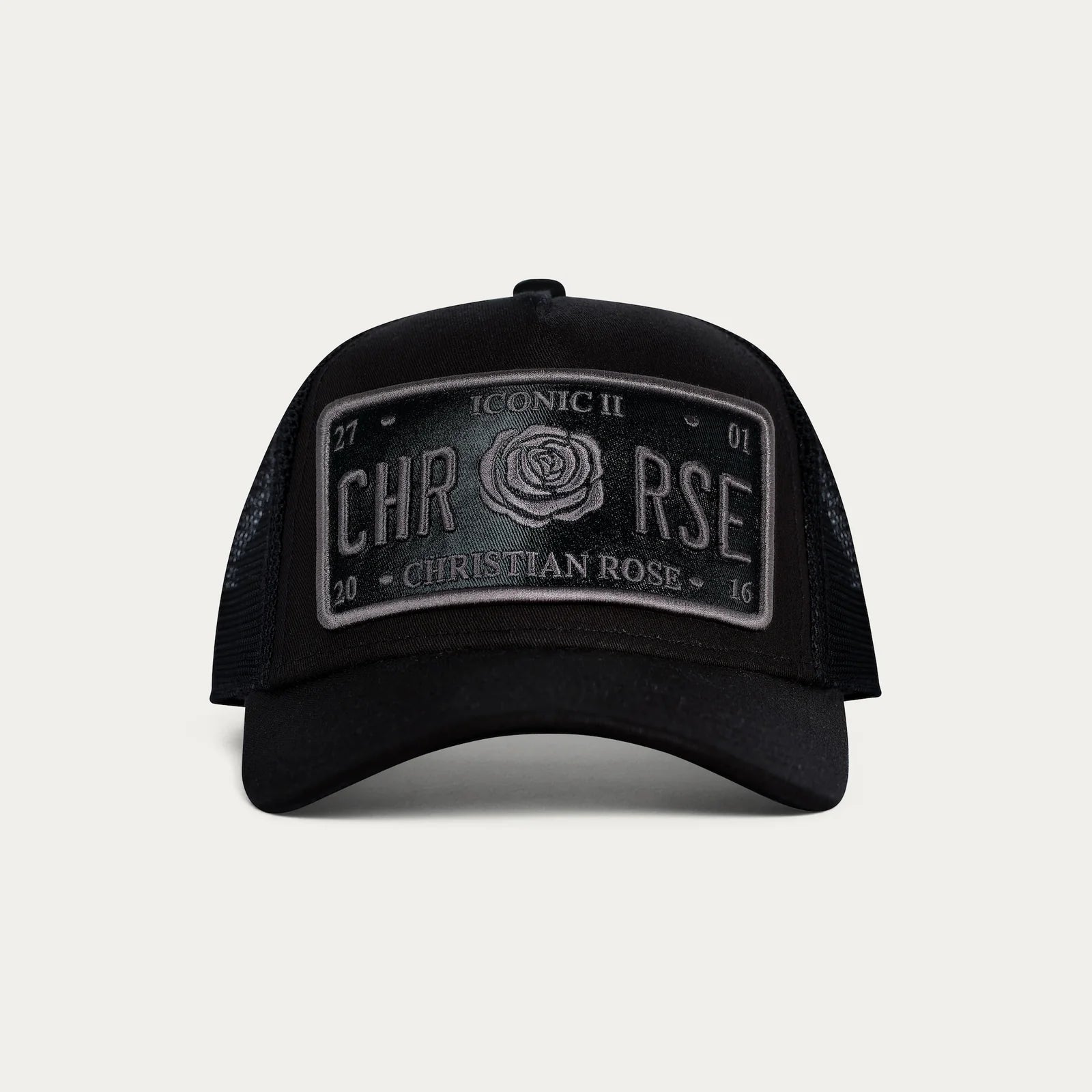Christian Rose CR011B Iconic Vinyl Patch Hat - Black