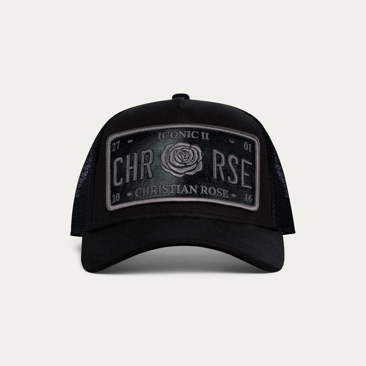 Christian Rose CR011B Iconic Vinyl Patch Hat - Black