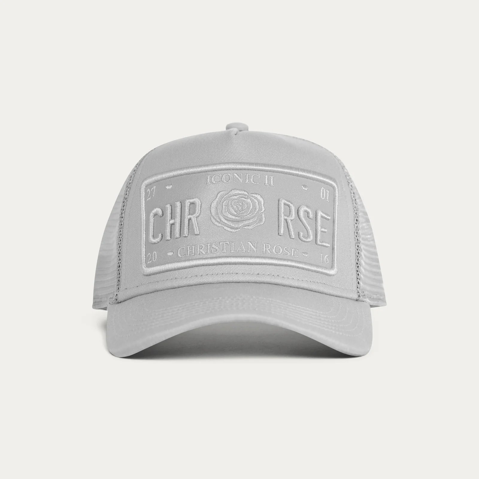 Christian Rose CR011SG Iconic Vinyl Patch Hat - Stone Grey