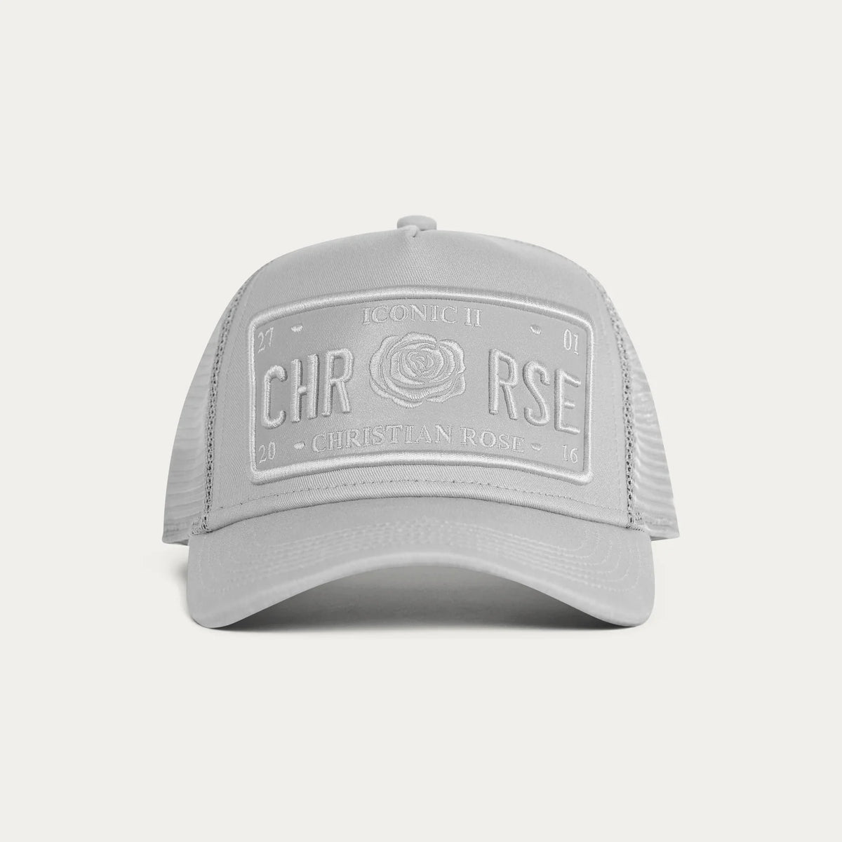 Christian Rose CR011SG Iconic Vinyl Patch Hat - Stone Grey