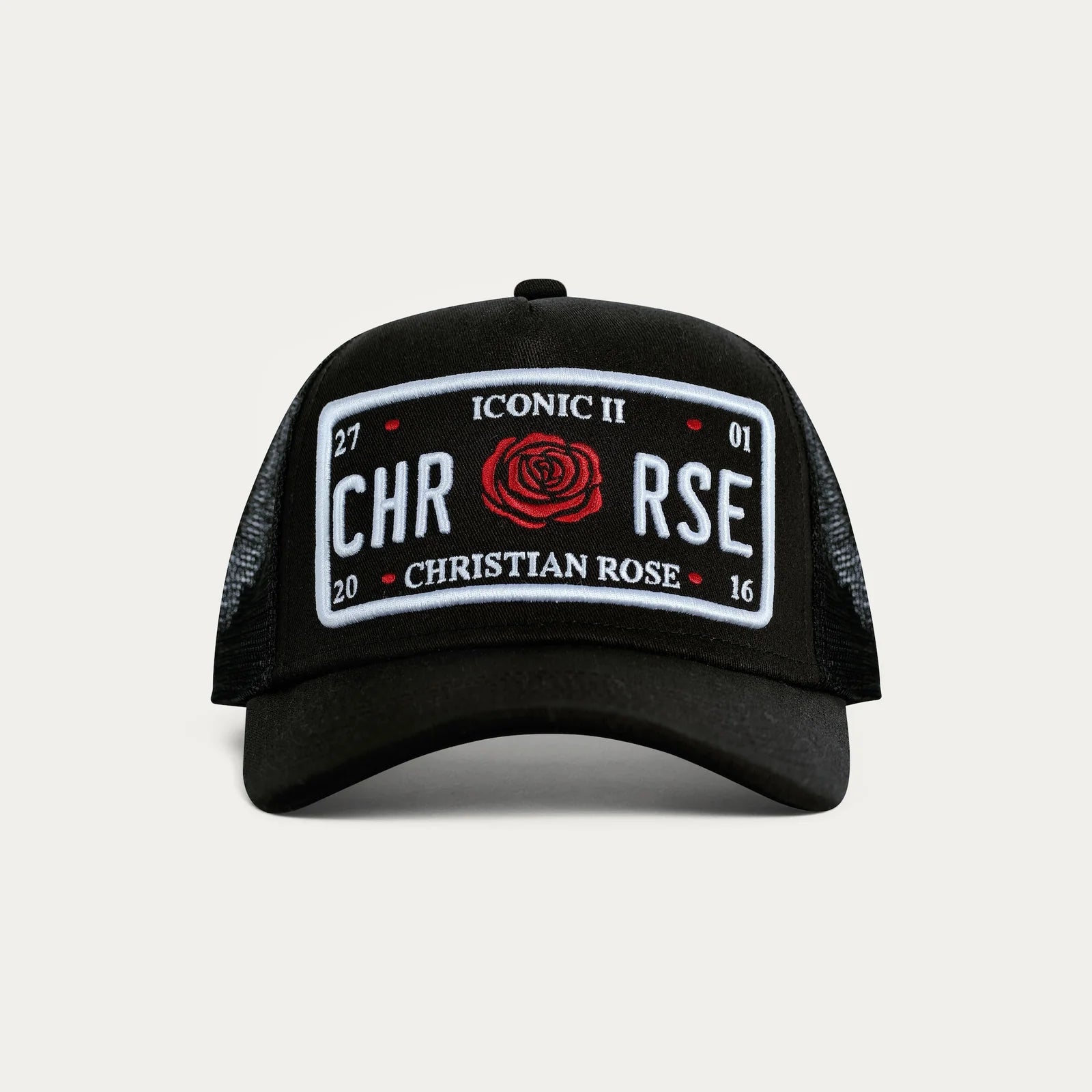 Christian Rose Red Rose Iconic II Hat - Black /White / Red