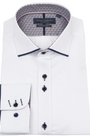 Guide London LS76770 Shirt - White/Navy