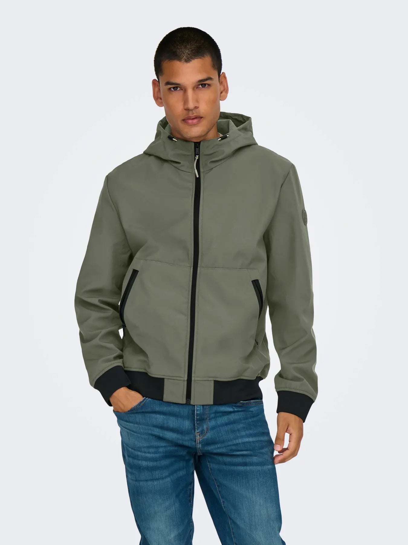 Only & Sons Bowie Softshell Bomber Jacket - Castor Gray